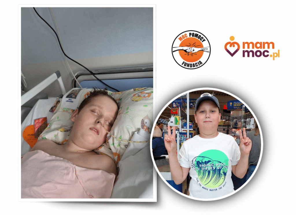 Zdjęcie chłopca w łóżku szpitalnym