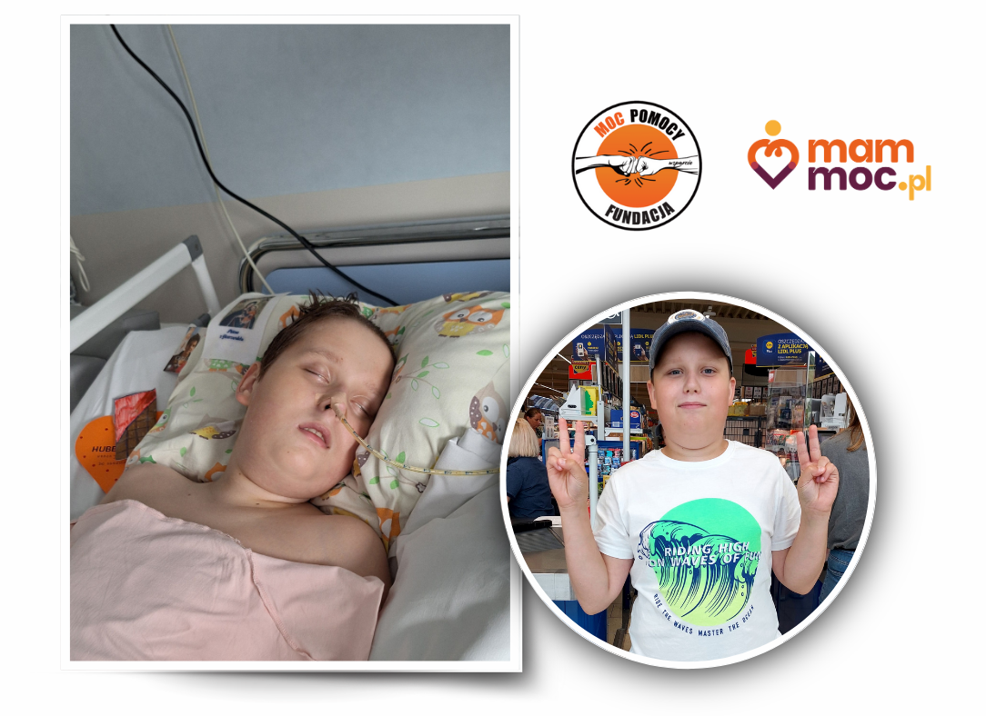 Zdjęcie chłopca w łóżku szpitalnym